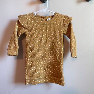Kate Quinn Honey Dot Tunic Dress / Top | 12-18m | Wide Rib Quilted Ruffles